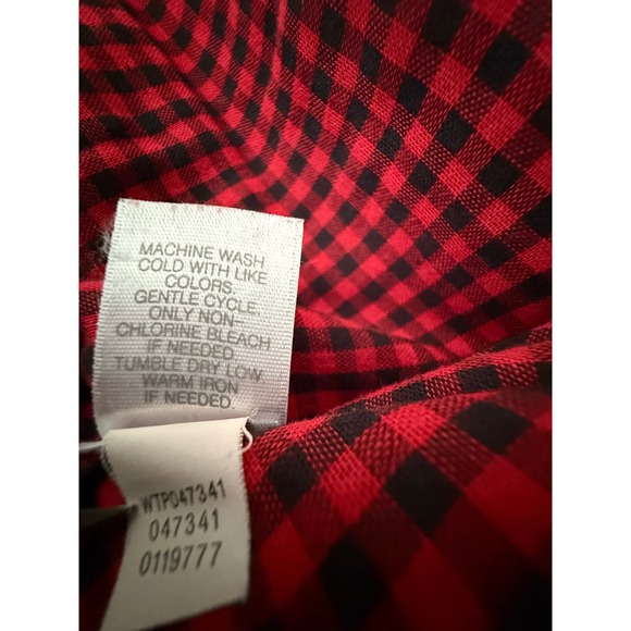 J. Jill Women's Red and Black‎ Plaid Button Down Long Sleeve Flannel Shirt Large - Picture 9 of 11